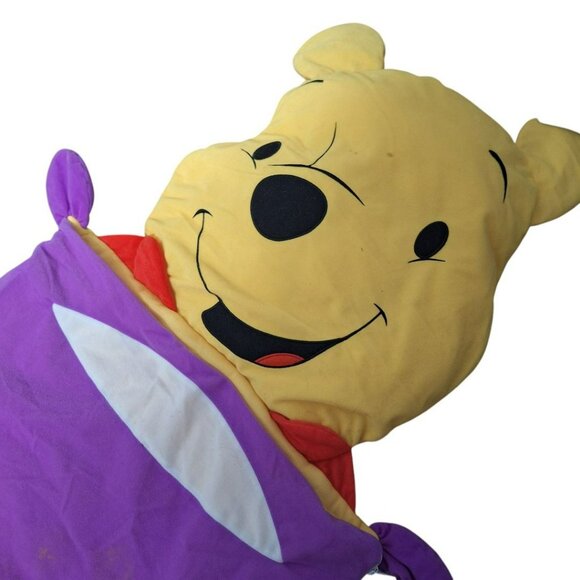 Winnie Pooh Bear Toddler Sleeping Bag Pillow Zipper Vintage Camping Purple Girl - Picture 2 of 6